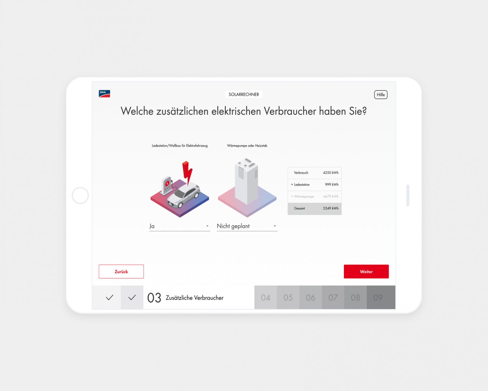 sma Energy Calculator UX/UI Design